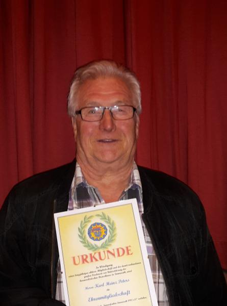 Ehrenmitgliedschaft für Karl-Heinz Peters
